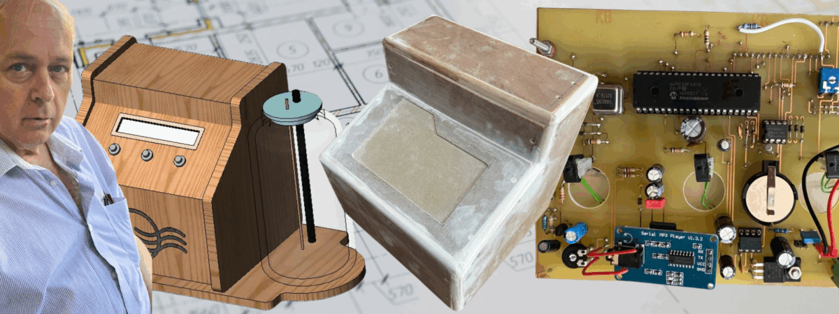 Prototype du dynamiseur ODYN inspiré des travaux de Marcel Violet, avec représentation 3D, condensateur à cire d’abeille et carte électronique.