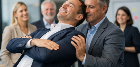 Une illustration hyper realiste Bâtir la confiance dans un club d’affaires : clarté, écoute, but commun et crédibilité. La Passarel·la